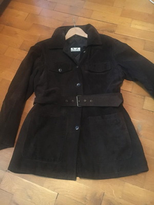 Women's suede jacket like new, black, size L