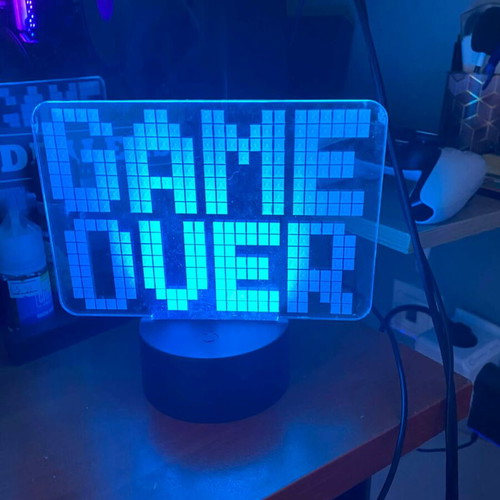 LED lamp “GAME OVER” RGB new, colorful gaming decoration