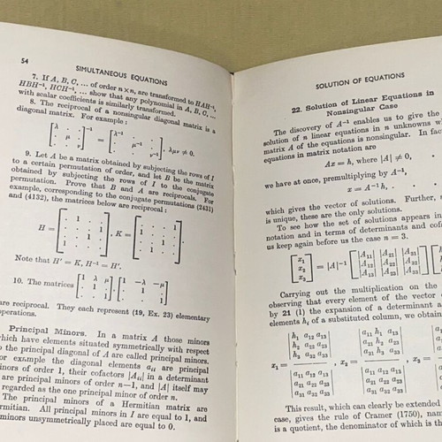 Determinants and Matrices by A.C. Aitken like new, 1962 edition