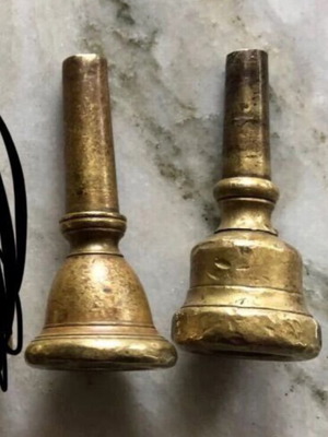Vintage Baritone Mouthpieces 2 pcs used, brass