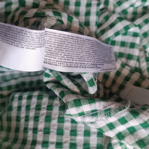 Mango green and white gingham pants like new, size S