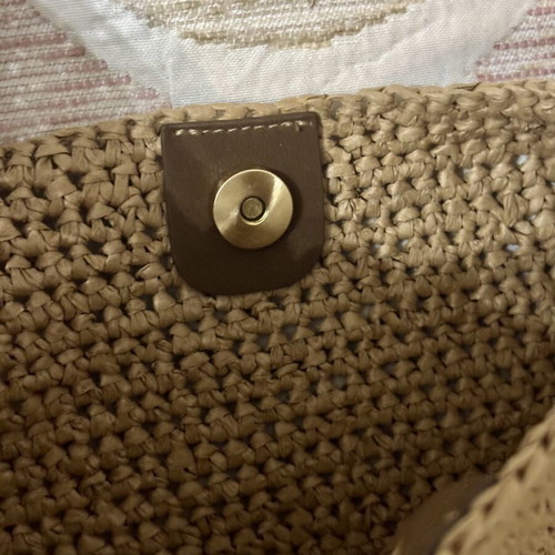 Parfois shoulder bag with straw effect, medium size
