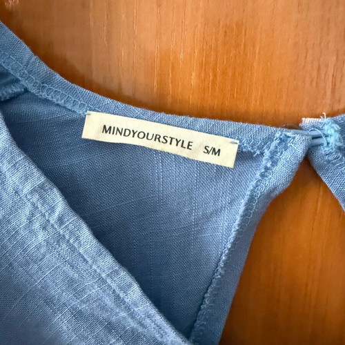 Linen set skirt and blouse Mind Your Style blue, like new
