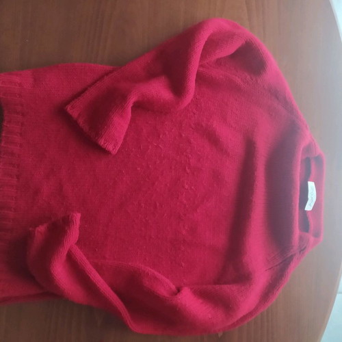 Blouse used red, warm, merino wool, size M