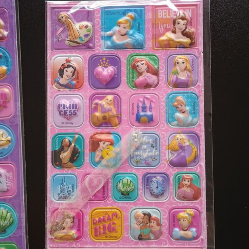 Disney Princess embossed and metallic stickers new