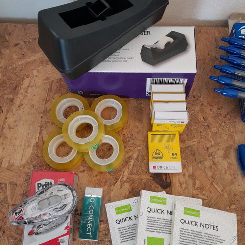 Stationery new set with pens, tapes, colored pencils and more