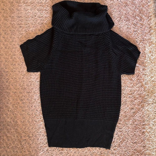 Esmara black sweater with thick knit, wide collar, size L like new