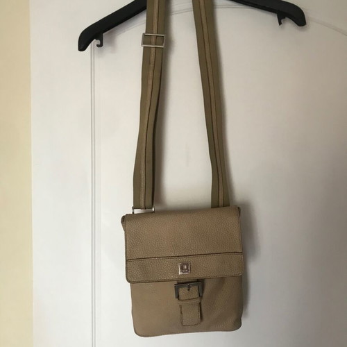 KEM crossbody bag used, beige with adjustable strap