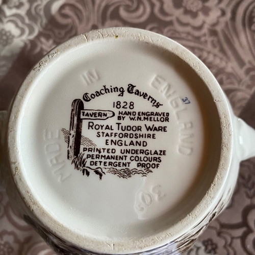 Vintage Royal Tudor Ware Coaching Taverns pitcher used