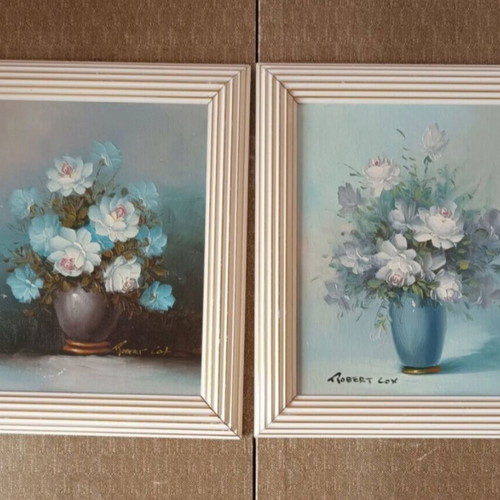 Robert Cox oil paintings used, set of 2, 33x27 cm
