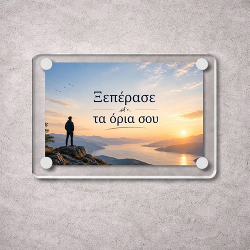 Acrylic Motivational Magnet 9x6cm "Ξεπέρασε τα όρια σου" new