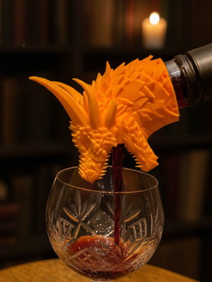Dragon Drink Pourer like new, gold color