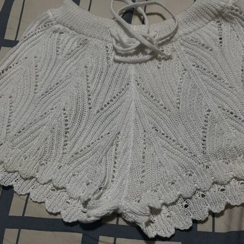 Knitted white shorts Unique, new, sizes S/M