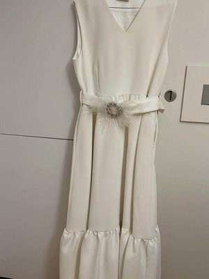 White crepe dress heavy fabric like new