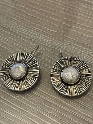 Silver 925 earrings with vintage pearls used