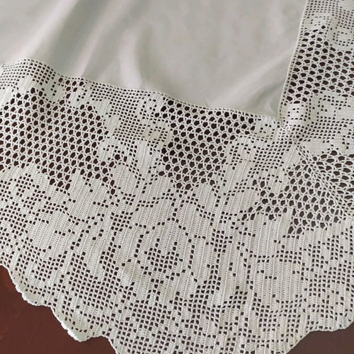Handmade square tablecloth new 95x95 fully hand-stitched