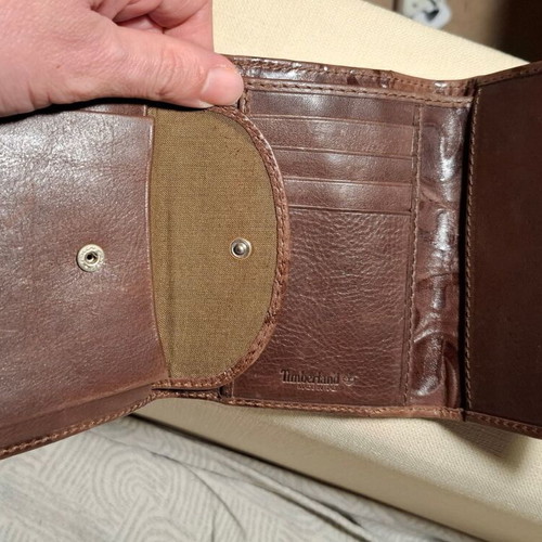 Timberland leather wallet new brown
