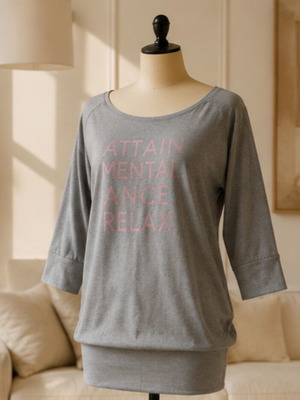 Esmara grey blouse size L, viscose, 3/4 sleeves