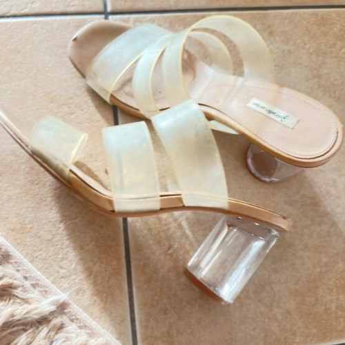 Sandal like new, transparent modern, size 39, white