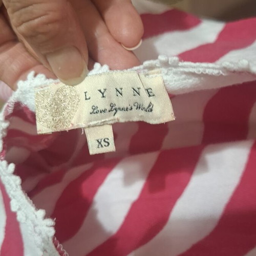 Lynne terry striped romper white and red like new