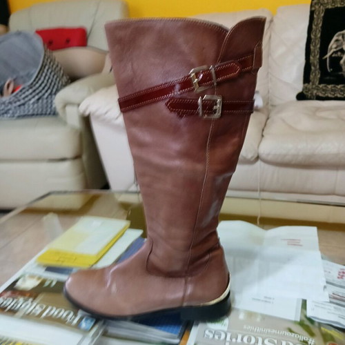 Women's leather boots from Italy like new, brown, size 36