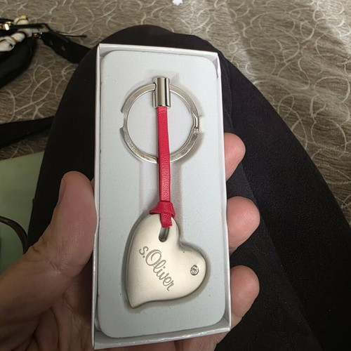 S.Oliver keychain new heart-shaped red and silver