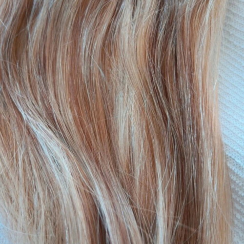 Hair Extensions like new, 50cm, 90% natural hair with brush