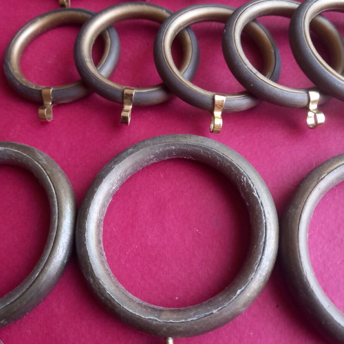 Brass curtain rings, vintage