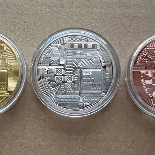 Bitcoin collectible set in three colors gold silver and copper new