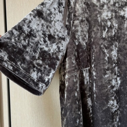 Velvet blouse large gray like new