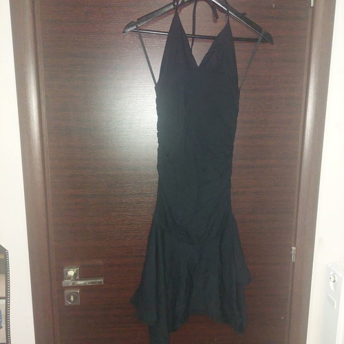Women's black dress with neck tie like new