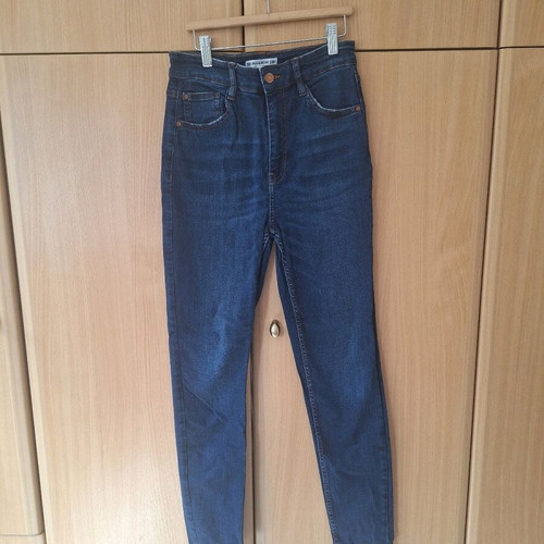 Skinny high-waisted denim jeans Pull & Bear used, size M 38, blue