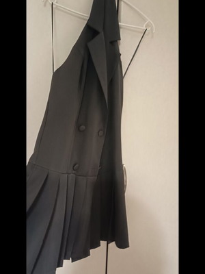 Pleated Backless Vest Dress like new, black, one size