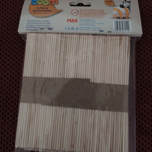 Wooden craft sticks new, pack of 100, length 114 mm