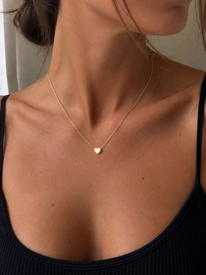 Necklace with heart pendant new, golden zinc alloy