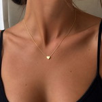 Necklace with heart pendant new, golden zinc alloy