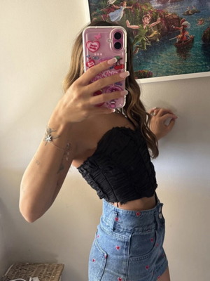 Zara black ruffled corset size XS like new