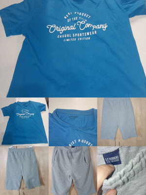 Lc Waikiki Boys' Set Like New, Blue T-Shirt and Grey Shorts, Age 9-10