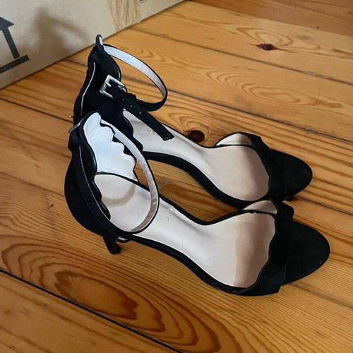 Suede sandals used, black, size 39