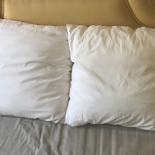 Pillows used, set of 2 pieces 60 x 60 cm with pillowcases