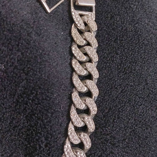 Steel necklace short with stones new, length 41 cm