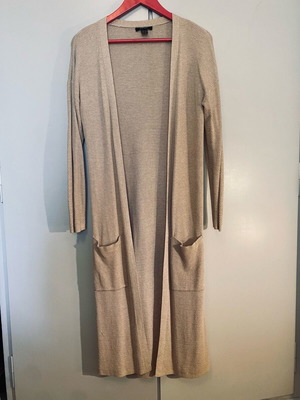 Maxi knitted cardigan like new, beige, size S/M, 60% cotton & 40% viscose