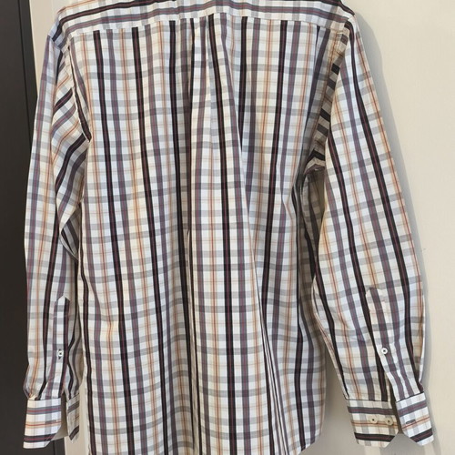 NCS men's cotton checked long-sleeve shirt, size L