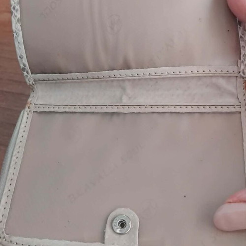 Leather wallet snake pattern beige like new