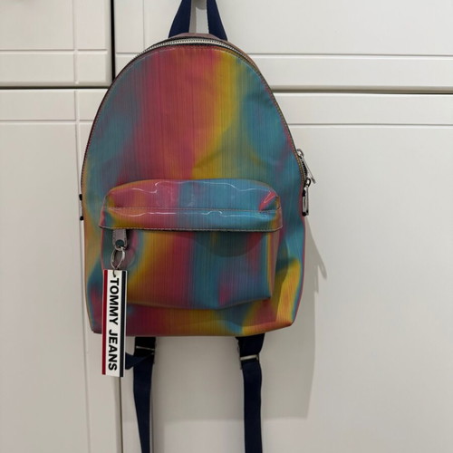 Tommy Jeans Hilfiger backpack used, multicolored