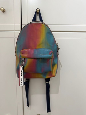 Tommy Jeans Hilfiger backpack used, multicolored