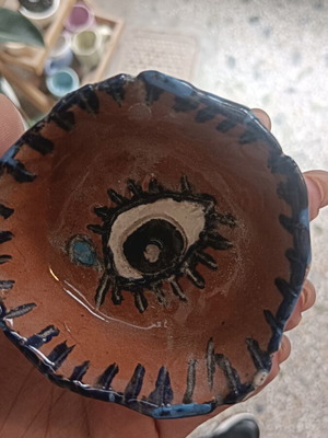 Eye ceramic decoration handmade used