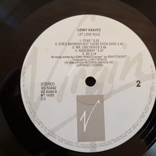 Lenny Kravitz Let Love Rule LP used, rock debut album 1989