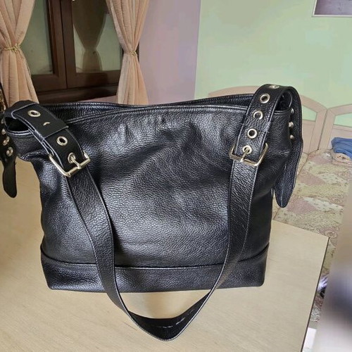 Leather bag new large capacity, black