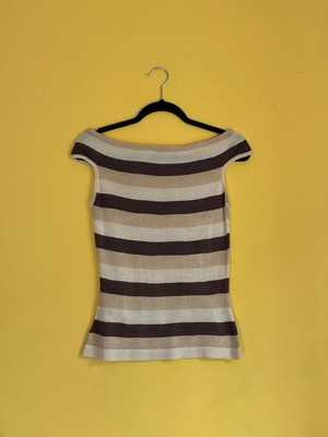 Zara vintage ριγέ πλεκτό τοπ με χαμόγελο, μέγεθος M